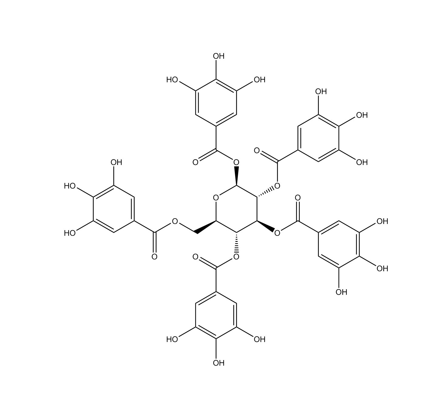1,2,3,4,6-O-五沒食子酰葡萄糖|14937-32-7